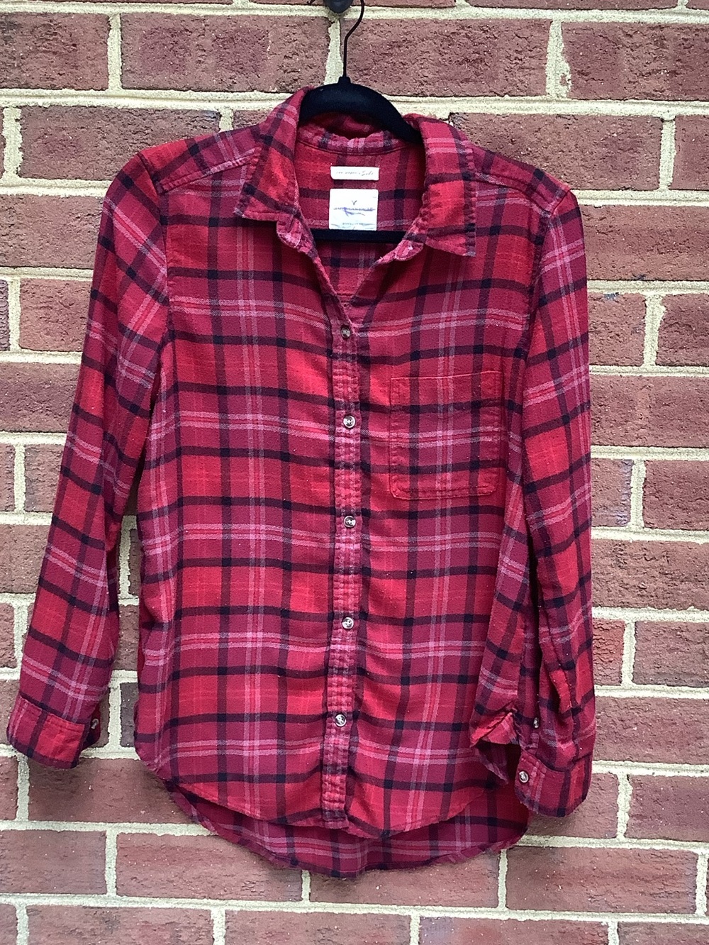 American Eagle Ahh-mazingly Soft Plaid Button Down Flannel Shirt M